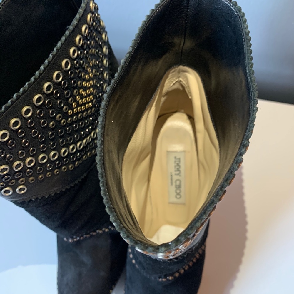 Jimmy Choo suede studded booties 41 1/2 - Picture 4 of 8